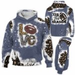 AOPH-U-Hobb-LipLove-Fbal-211014NA10 @ Football Lip Love-Football Leopard Love Tis The Season 3D Hoodie