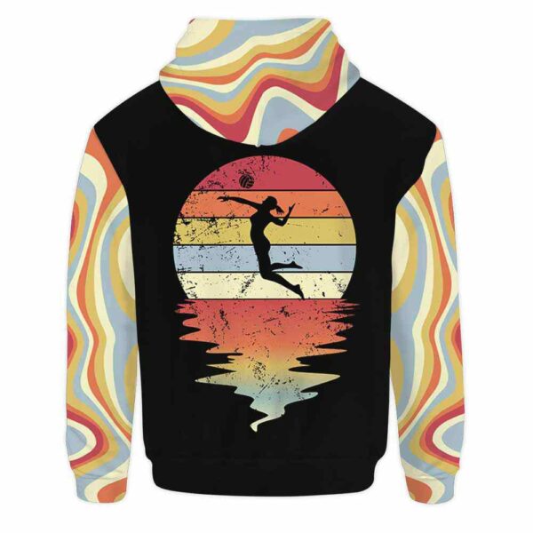 AOPH-U-Hobb-RainSuns-Vlbl-211009VY10 @ Volleyball Rainbow Sunshine-Volleyball Retro Sunshine Rainbow Just A Girl 3D Hoodie