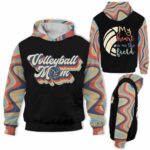 AOPH-U-Hobb-HearOnFiel-Vlbl-211011VY10 @ Volleyball Heart On Field-Volleyball Mom Retro My Heart Is On The Field 3D Hoodie