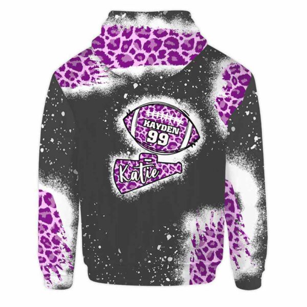 AOPH-U-Hobb-MomChee-Fbal-211014NA10 @ Football Mom Cheer-Football Cheer Mom Leopard Custom Name 3D Hoodie