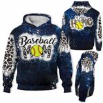 AOPH-U-Hobb-NoPlacLikeHome-Bball-211009NA10 @ Baseball No Place Like Home-Baseball Mom Leopard No Place Like Home 3D Hoodie