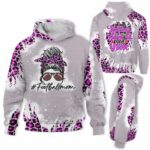 AOPH-U-Hobb-MomVoic-Fbal-211014NA10 @ Football Mom Voice-Football Mom Leopard Not Yelling Just Mom Voice 3D Hoodie