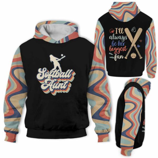 AOPH-U-Hobb-PlayBiggFan-Sbal-211011VY10 @ Softball Player Biggest Fan-Softball Aunt Retro Her Biggest Fan 3D Hoodie