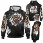 AOPH-U-Hobb-HearFiel-Fbal-211011NA10 @ Football Heart field-Football Mom My Heart Is On That Field Leopard 3D Hoodie