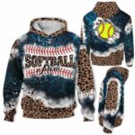 AOPH-U-Hobb-GameDayBall-Sbal-211011NA10 @ Softball Game Day Ball-Softball Mom Game Day Leopard 3D Hoodie