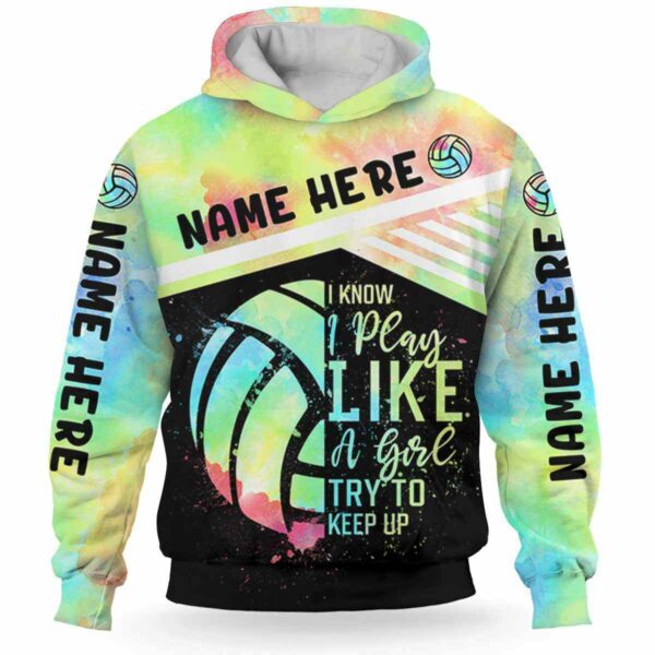 AOPH-U-Hobb-WateBallLine-Vlbl-211015VY10 @ Volleyball Watercolor Ball Line-Volleyball Watercolor Custom Name I Play Like A Girl 3D Hoodie