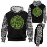 AOPH-U-Hobb-BallTxtPtn-Tnis-211013VY10 @ Tennis Ball Text Pattern-Tennis Ball Text Typography Pattern 3D Hoodie
