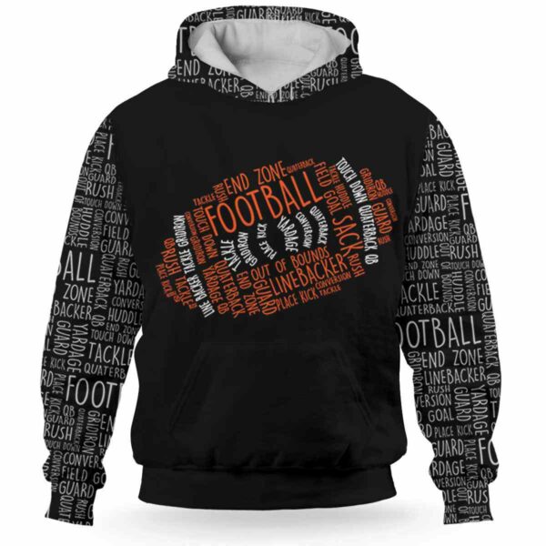 AOPH-U-Hobb-BallTxtPtn-Fbal-211013VY10 @ Football Ball Text Pattern-Football Ball Text Typography Pattern 3D Hoodie