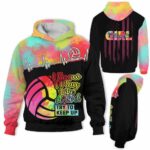 AOPH-U-Hobb-HearWateFlag-Vlbl-211014VY10 @ Volleyball Heartbeat Watercolor Flag-Volleyball Watercolor Usa Flag I Play Like A Girl 3D Hoodie
