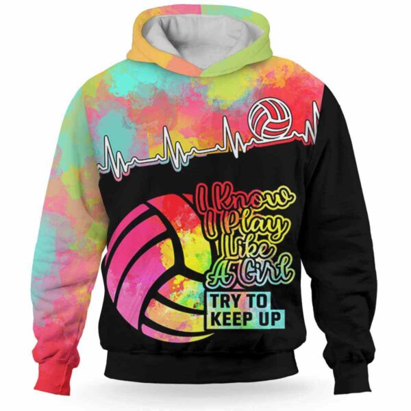 AOPH-U-Hobb-HearWateFlag-Vlbl-211014VY10 @ Volleyball Heartbeat Watercolor Flag-Volleyball Watercolor Usa Flag I Play Like A Girl 3D Hoodie