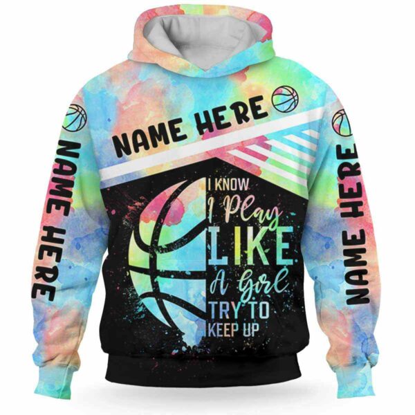 AOPH-U-Hobb-WateBallLine-Bskb-211015VY10 @ Basketball Watercolor Ball Line-Basketball Watercolor Custom Name I Play Like A Girl 3D Hoodie