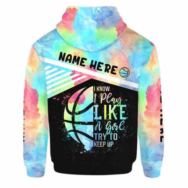 AOPH-U-Hobb-WateBallLine-Bskb-211015VY10 @ Basketball Watercolor Ball Line-Basketball Watercolor Custom Name I Play Like A Girl 3D Hoodie