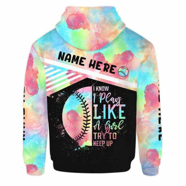 AOPH-U-Hobb-WateBallLine-Sbal-211015VY10 @ Softball Watercolor Ball Line-Softball Watercolor Custom Name I Play Like A Girl 3D Hoodie
