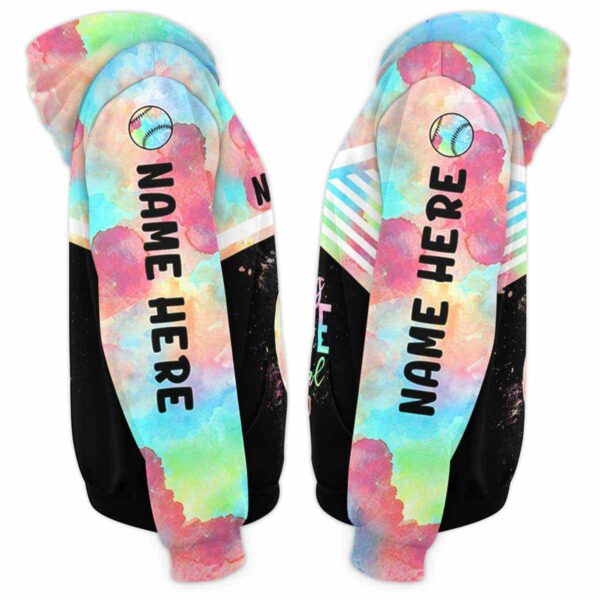 AOPH-U-Hobb-WateBallLine-Sbal-211015VY10 @ Softball Watercolor Ball Line-Softball Watercolor Custom Name I Play Like A Girl 3D Hoodie