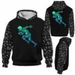 AOPH-U-Hobb-PlayToolPtn-Fbal-211013VY10 @ Football Player Tools Pattern-Football Player Typography Pattern 3D Hoodie