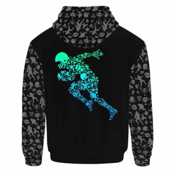 AOPH-U-Hobb-PlayToolPtn-Fbal-211013VY10 @ Football Player Tools Pattern-Football Player Typography Pattern 3D Hoodie