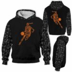 AOPH-W-Hobb-Tool-Bskb-211013VY10 @ Basketball Girl Tools-Basketball Player Typography Pattern 3D Hoodie