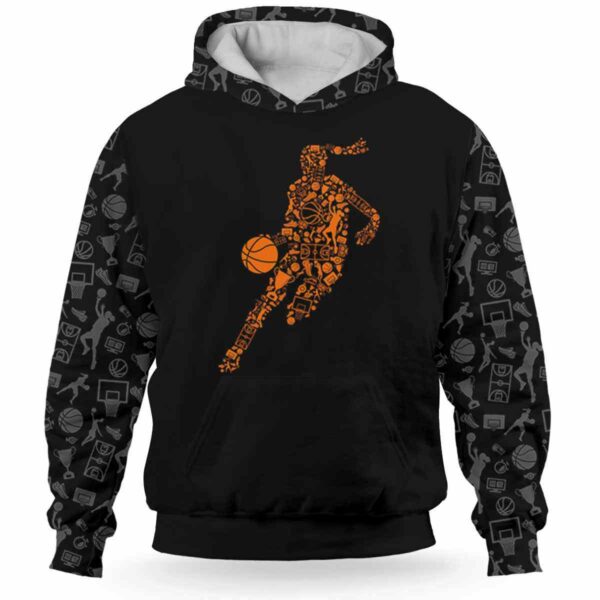 AOPH-W-Hobb-Tool-Bskb-211013VY10 @ Basketball Girl Tools-Basketball Player Typography Pattern 3D Hoodie