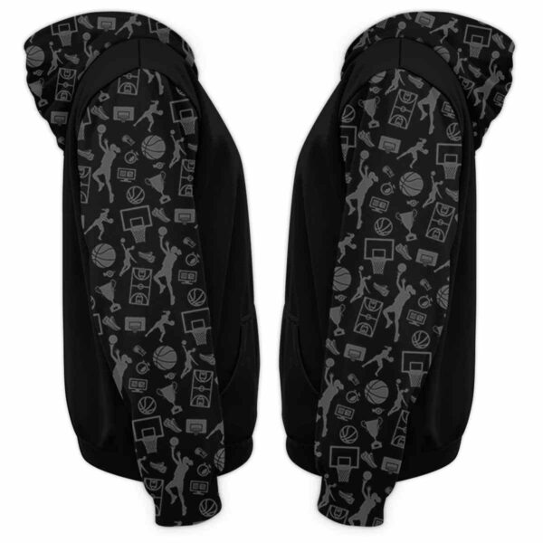 AOPH-W-Hobb-Tool-Bskb-211013VY10 @ Basketball Girl Tools-Basketball Player Typography Pattern 3D Hoodie