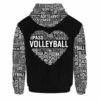 AOPH-U-Hobb-HearTxtPtn-Vlbl-211013VY10 @ Volleyball Heart Text Pattern-Volleyball Heart Text Typography Pattern 3D Hoodie
