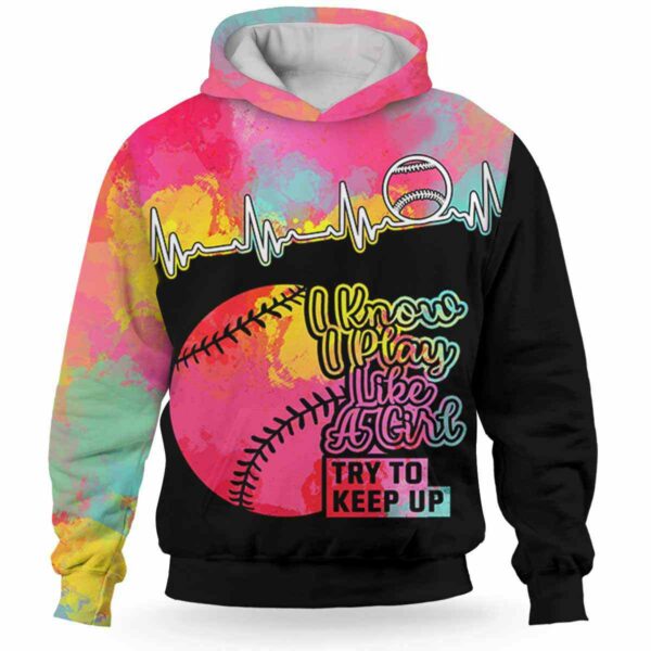 AOPH-U-Hobb-HearWateFlag-Sbal-211014VY10 @ Softball Heartbeat Watercolor Flag-Softball Watercolor Usa Flag I Play Like A Girl 3D Hoodie