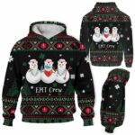 AOPH-U-Nur-SnowToolKnit-EMT-211020VY10 @ Emt Snowman Tools Knitted-Emt Christmas Emt Crew Snowman Knitted 3D Hoodie