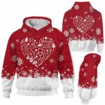 AOPH-U-Nur-HearHalfSnow-Nur-211015VY10 @ Nurse Heart Half Snow-Nurse Christmas Heart Nurse Snow 3D Hoodie
