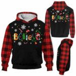AOPH-U-Nur-BeliToolPtn-Nur-211020VY10 @ Nurse Believe Tools Pattern-Nurse Christmas Nurse Red Black 3D Hoodie