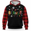 AOPH-U-Nur-BeliToolPtn-Nur-211020VY10 @ Nurse Believe Tools Pattern-Nurse Christmas Nurse Red Black 3D Hoodie