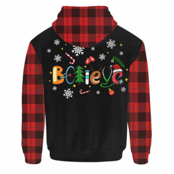 AOPH-U-Nur-BeliToolPtn-Nur-211020VY10 @ Nurse Believe Tools Pattern-Nurse Christmas Nurse Red Black 3D Hoodie