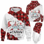 AOPH-U-Nur-GnomBuffPlai-CNA-211020VY10 @ Cna Gnome Buffalo Plaid-Cna Christmas Cna Life Gnome Nurse 3D Hoodie