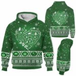 AOPH-U-Nur-KnitLineHear-Nur-211020VY10 @ Nurse Knitted Line Heart-Nurse Christmas Nurse Heart Green Knitted 3D Hoodie