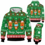 AOPH-U-Nur-ReinGreeKnit-Nur-211023VY10 @ Nurse Reindeer Green Knitted-Nurse Christmas Nurse Squad Reindeer Green 3D Hoodie