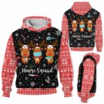 AOPH-U-Nur-ReinKnitPtn-Nur-211023VY10 @ Nurse Reindeer Knitted Pattern-Nurse Christmas Nurse Squad Reindeer Red 3D Hoodie