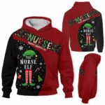 AOPH-U-Nur-ElfLine-Nur-211019VY10 @ Nurse Elf Line-Nurse Christmas Nurse Elf 3D Hoodie
