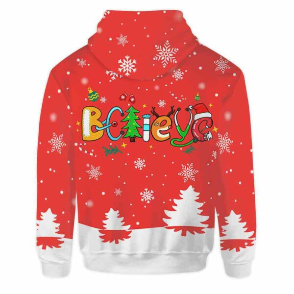 AOPH-U-Nur-BeliHalfSnowRed-Nur-211020VY10 @ Nurse Believe Half Snow Red-Nurse Christmas Nurse Believe 3D Hoodie