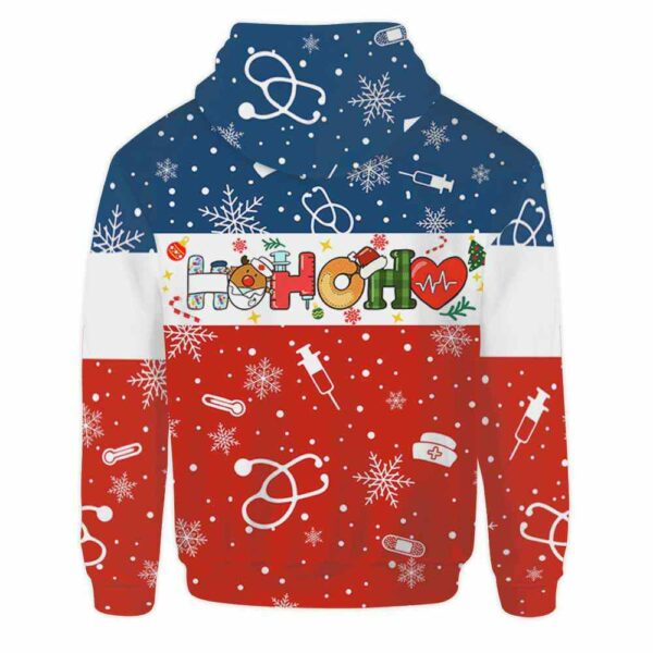 AOPH-U-Nur-ThreLineSmil-Nur-211020VY10 @ Nurse Three Line Smile-Nurse Christmas Nurse Ho Ho Ho Line 3D Hoodie