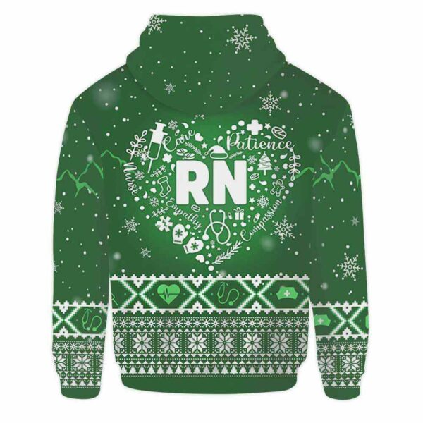AOPH-U-Nur-KnitLineHear-RN-211020VY10 @ Registered Nurse Knitted Line Heart-Registered Nurse Christmas Rn Heart Green Knitted 3D Hoodie