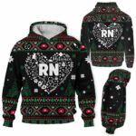 AOPH-U-Nur-HearToolKnit-RN-211020VY10 @ Registered Nurse Heart Tools Knitted-Registered Nurse Christmas Rn Heart Knitted 3D Hoodie