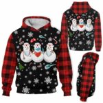 AOPH-U-Nur-SnowToolBuffPlai-Nur-211020VY10 @ Nurse Snowman Tools Buffallo Plaid-Nurse Christmas Nurse Snowman Plaid 3D Hoodie