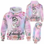 AOPH-W-Nur-WateFlow-EMT-211020VY10 @ Emt Girl Watercolor Flowers-Emt Flower Pink Tattooed Emt 3D Hoodie