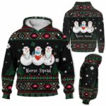 AOPH-U-Nur-SnowToolKnit-Nur-211020VY10 @ Nurse Snowman Tools Knitted-Nurse Christmas Nurse Squad Snowman Knitted 3D Hoodie