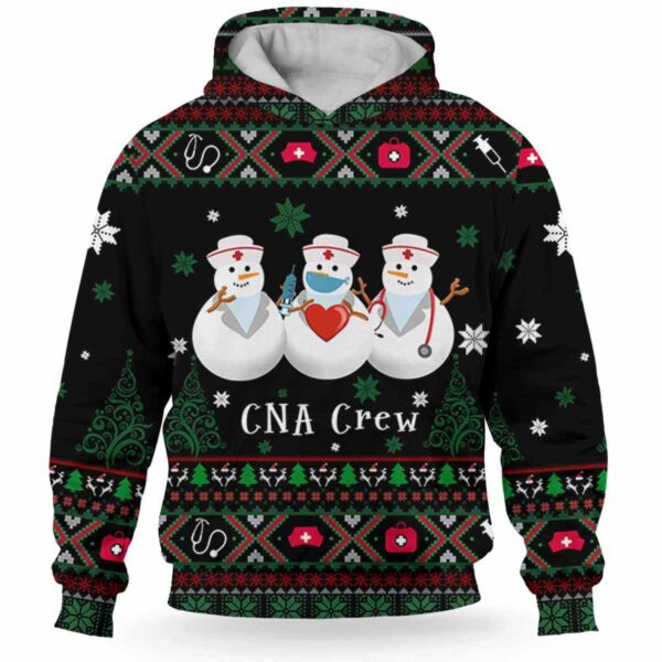 AOPH-U-Nur-SnowToolKnit-CNA-211020VY10 @ Cna Snowman Tools Knitted-Cna Christmas Cna Crew Snowman Knitted 3D Hoodie