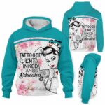 AOPH-W-Nur-TattFlow-EMT-211020VY10 @ Emt Girl Tattoo Flowers-Emt Flower Tattooed Emt 3D Hoodie