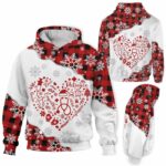 AOPH-U-Nur-HearBuffPlai-Nur-211015VY10 @ Nurse Heart Buffallo Plaid-Nurse Christmas Heart Nurse Pattern 3D Hoodie