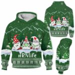 AOPH-U-Nur-KnitLineGnom-RN-211020VY10 @ Registered Nurse Knitted Line Gnome-Registered Nurse Christmas Rn Life Gnome Nurse Green 3D Hoodie