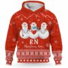 AOPH-U-Nur-RedKnitSnow-RN-211020VY10 @ Registered Nurse Red Knitted Snowman-Registered Nurse Christmas Rn Crew Snowman 3D Hoodie
