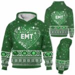 AOPH-U-Nur-KnitLineHear-EMT-211020VY10 @ Emt Knitted Line Heart-Emt Christmas Emt Heart Green Knitted 3D Hoodie