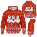 AOPH-U-Nur-RedKnitSnow-EMT-211020VY10 @ Emt Red Knitted Snowman-Emt Christmas Emt Crew Snowman 3D Hoodie
