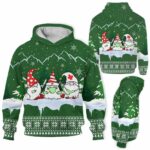 AOPH-U-Nur-KnitLineGnom-Nur-211020VY10 @ Nurse Knitted Line Gnome-Nurse Christmas Gnome Nurse Green 3D Hoodie